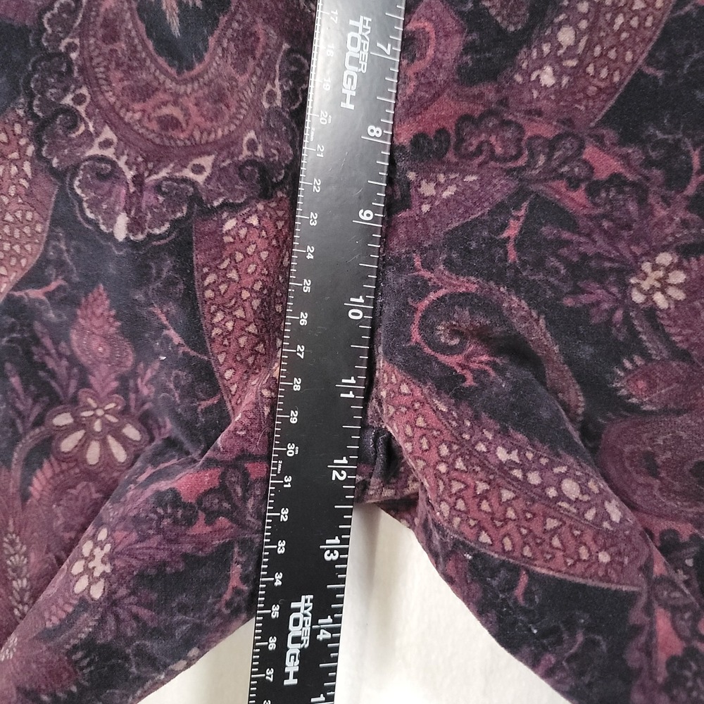 St Johns Bay Women Sueded Pants Size‎ 8 Paisley Print Purple Straight Leg - Picture 5 of 11